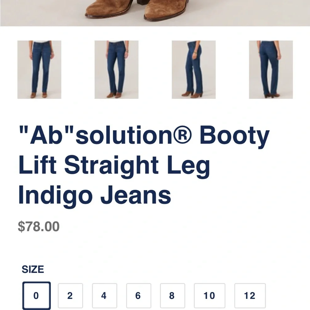 Democracy “Ab”solution® Booty Lift Straight Leg Jeans – Indigo Denim – Size 10 - Picture 3 of 10